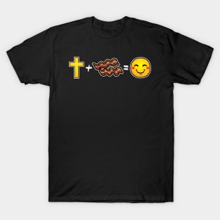 Christ plus Bacon equals happiness Christian T-Shirt